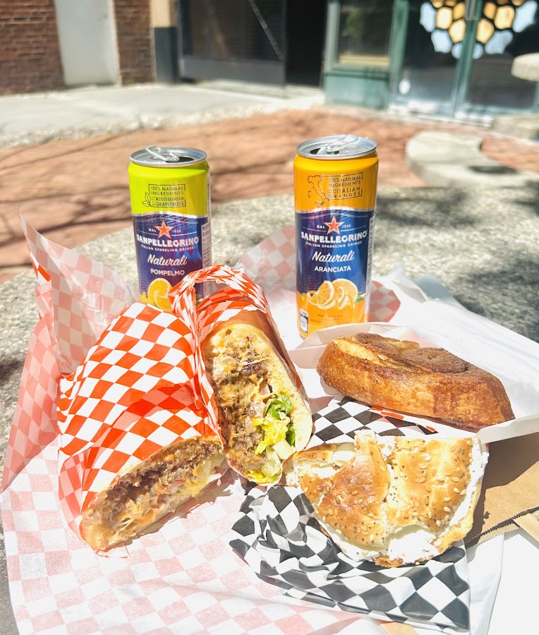 Outdoor sandwich and pastry spread at Berkeley Cafe